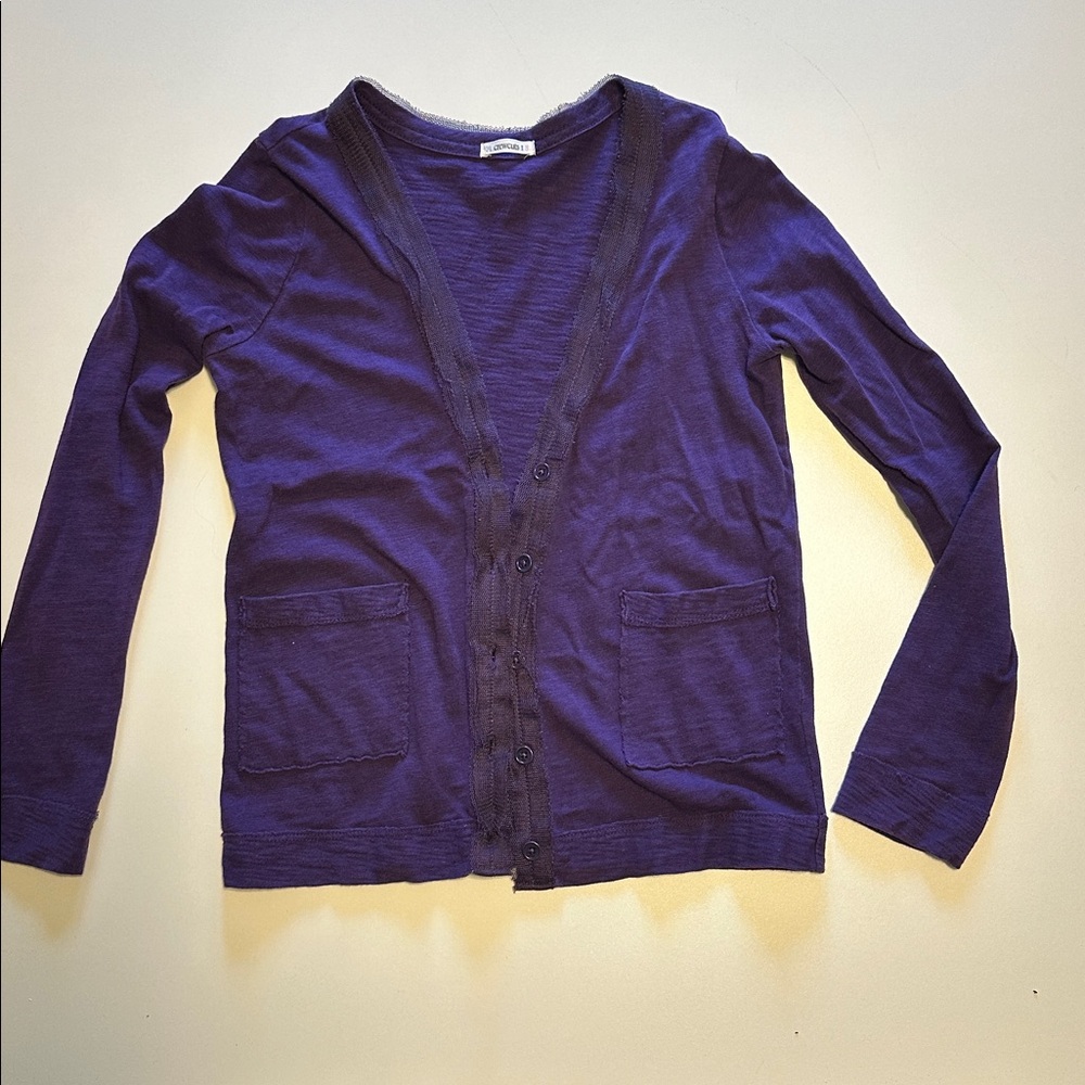 Crewcuts Vibrant Purple Knit Cardigan Sweater